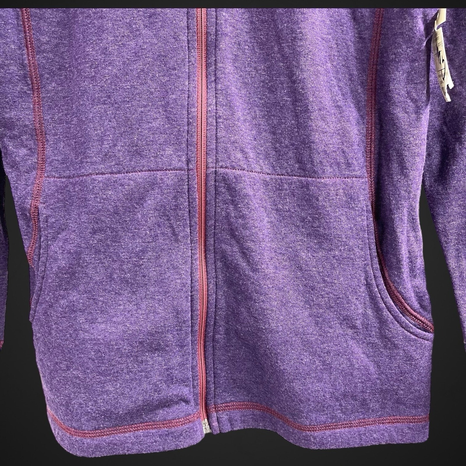 Overland Full Zip Hoodie Sweatshirt Peru Cotton Blend Xs Purple Nwt — image 3 of 8
